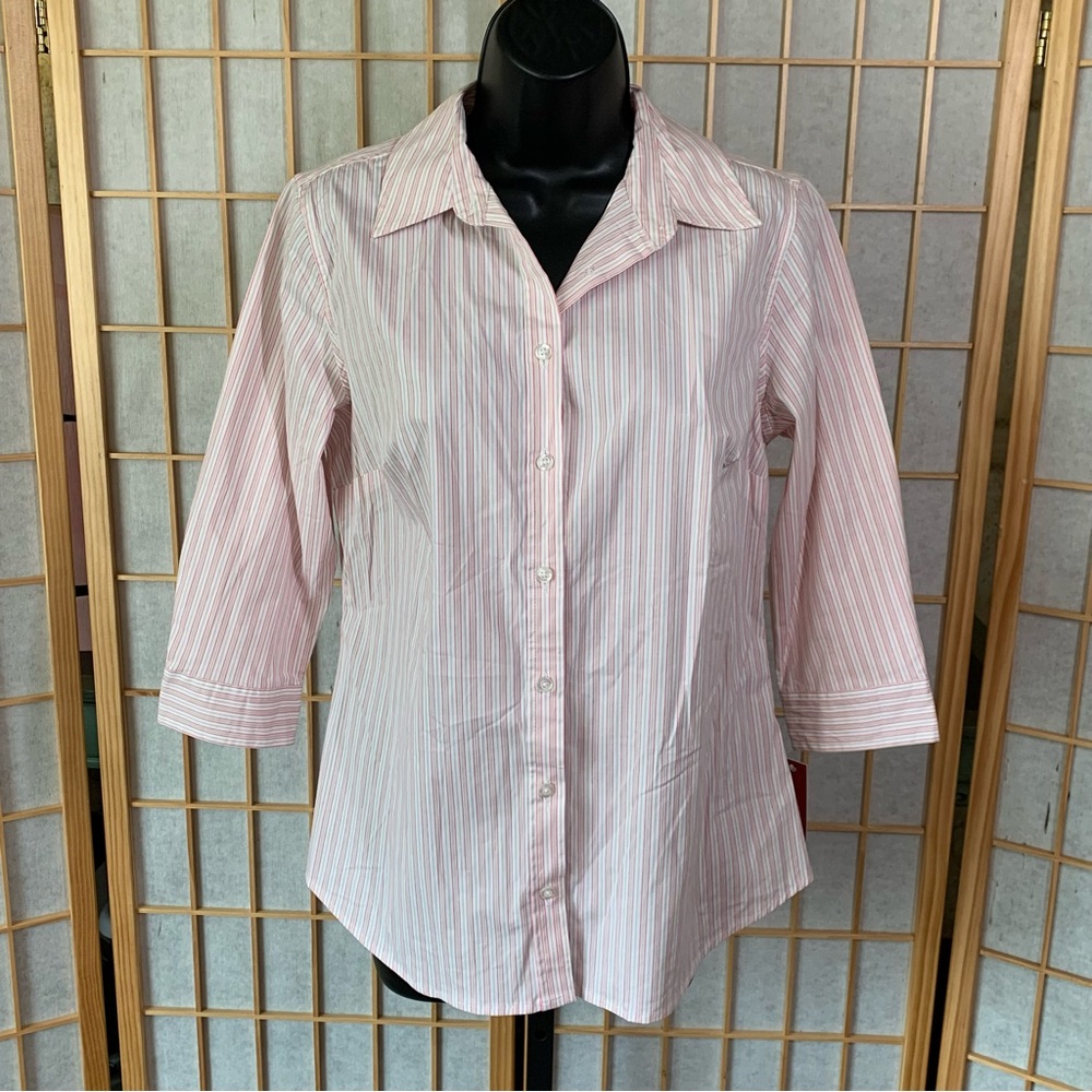 Merona Pink Striped Button-Up Shirt NWT